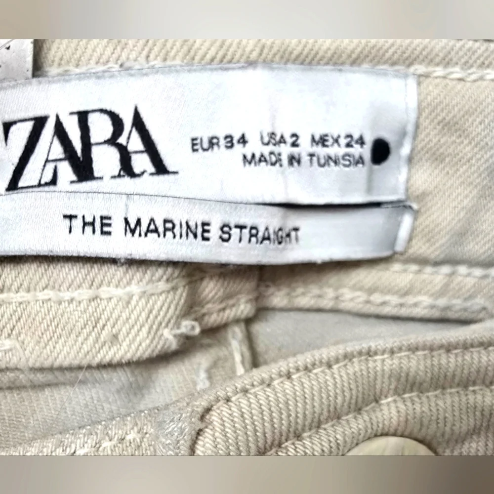 ZARA The Marine Straight High Rise Wide Leg Jeans Size 2 - Picture 4 of 11